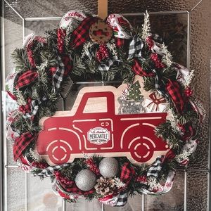 Christmas Red Truck Wreath